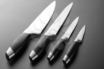 Set of professional kitchen knives