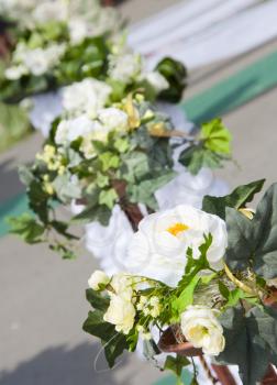 Bridal flowers decoration on wedding ceremony