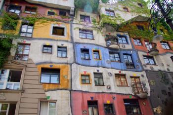 Hundertwasser haus in Vienna, Austria. Modernist style house