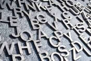 Various metal letters connected to each other