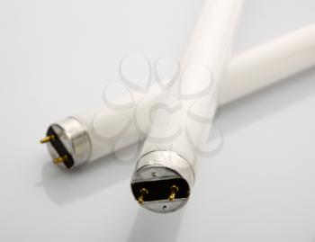 Two fluorescent lamp on white