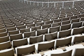 Field of empty stadium seats