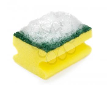 Sponge with foam on white