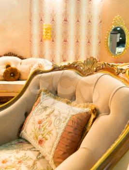 Luxury beige interior with nice chair