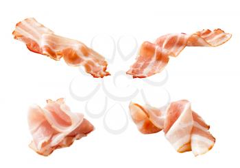 Bacon strips isolated on white