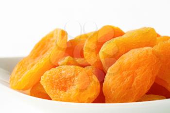 Bowl of dried apricots - detail