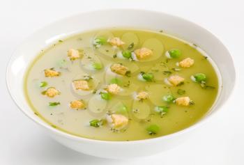 Pea Soup with Croutons