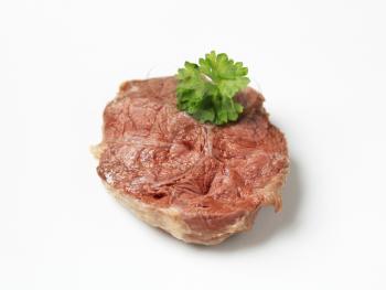 Slice of cooked shin beef meat - studio