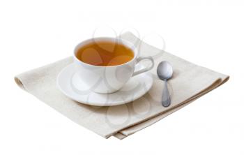 Cup of tea on a napkin - cutout