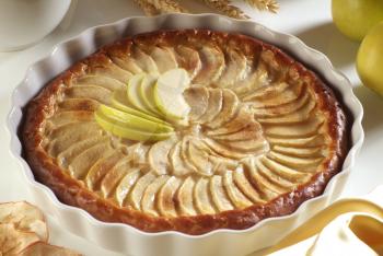 Detail of freshly baked apple tart