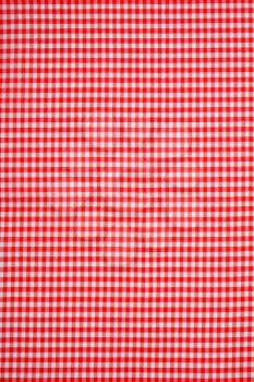 detail of red and white checked tea towel
