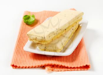 Anise biscuits on rectangular plate