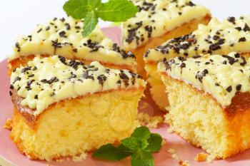 Sponge cake with lemon buttercream frosting