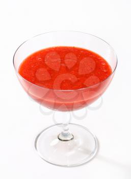 Strawberry puree in a coupe