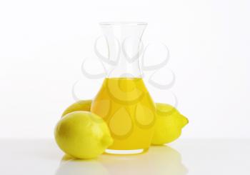 Fresh lemon juice drink  in a carafe