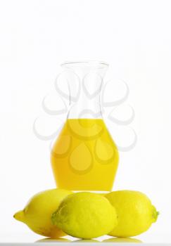 Fresh lemon juice drink  in a carafe