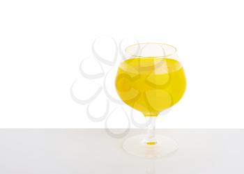fresh orange juice in wine glass