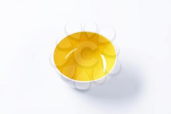 Empty coupe bowl - white on the outside, yellow on the inside