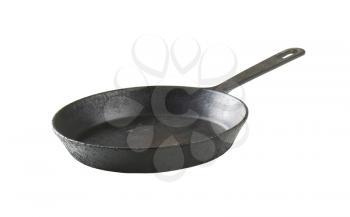 Empty black skillet with one handle