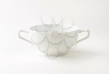White soup bowl with two handles