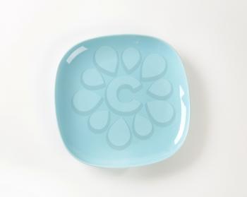 Shallow light blue porcelain square plate