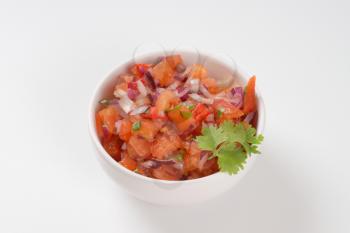 bowl of pico de gallo, also called salsa fresca
