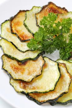 circle of thin slices of roasted zucchini