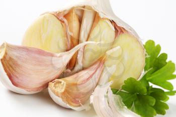detail of fresh garlic bulb