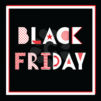 Black Friday. Trendy geometric font in memphis style of 80s-90s.