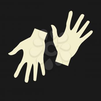 Vector flat icon hands. color abstraction eps.