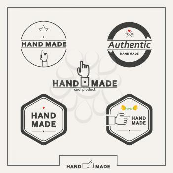 Set of vector emblems for marking handicrafts.