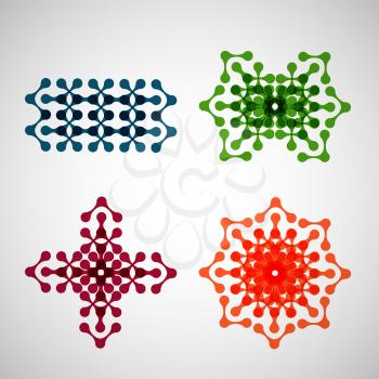 abstract colored molecule on a white background.