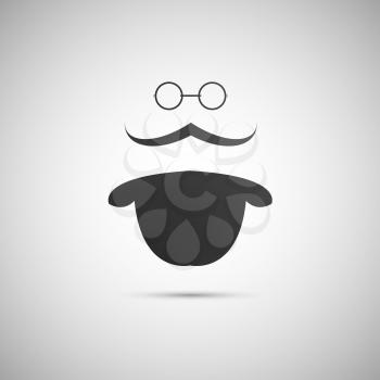 Vector black hat with a mustache and glasses.