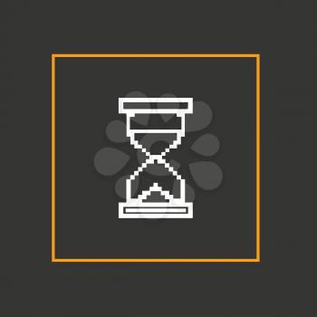 Simple stylish pixel icon hourglass. Vector design.