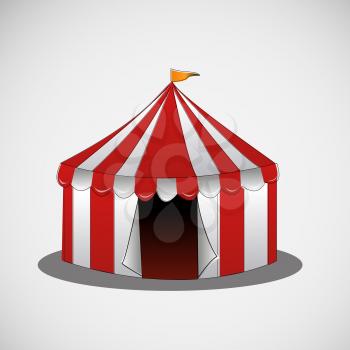 Vector circus tent on a bright background.