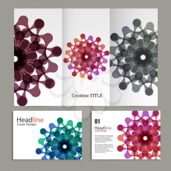 Vector pattern flyer and brochure with abstract figures.
