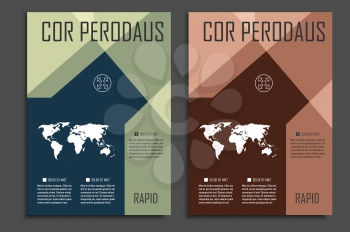 Vector brochures template for presentations, covers, books and business documents. Beautiful geometric design.