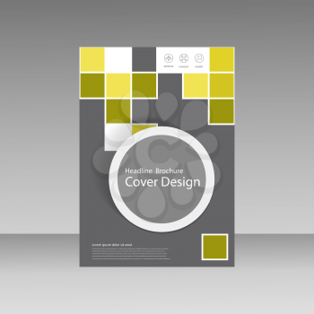 Abstract brochure template design with squares and circle.