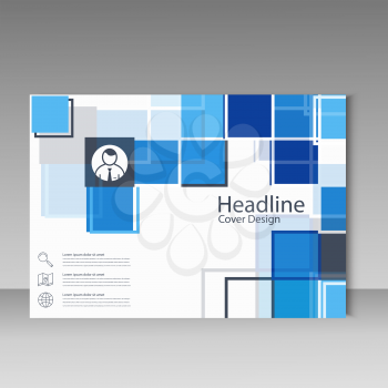 Abstract brochure template design with squares.