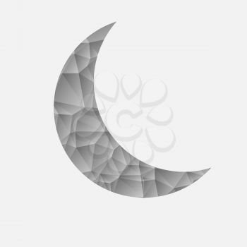 Abstract gray moon on a white background.
