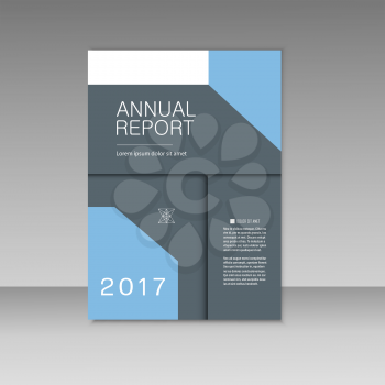 Annual report business brochure template. Cover book presentation in abstract design.