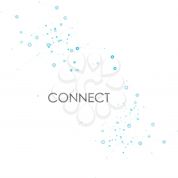 Abstract connect background with dots and lines. Molecule structure. Vector science background. Polygonal network background.
