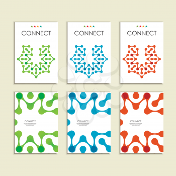 Abstract connect figure on brochure template.