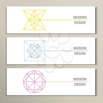 Collection of modern trendy geometric shapes. Vector icons set. 