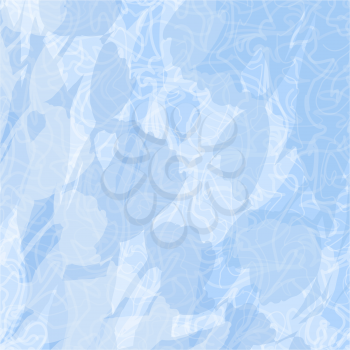 Blue and white abstract background with stains and curved lines. Vector eps10, contains transparencies