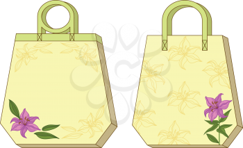 Set Labels Tags with Floral Pattern. Free for the Test with the Description and Price of Goods. Vector