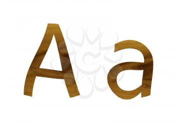 One letter from teak veneer alphabet: the letter A