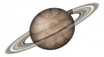 Realistic planet Saturn isolated on white background. Elements of this image furnished by NASA (http://solarsystem.nasa.gov). Eps10, contains transparencies. Vector