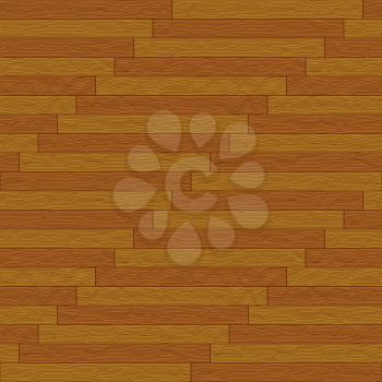 Parquet of wooden brown decorative floor, seamless background. Vector