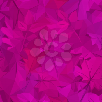 Nature Background with Leaves of Plants, Polygonal Low Poly Design. Vector